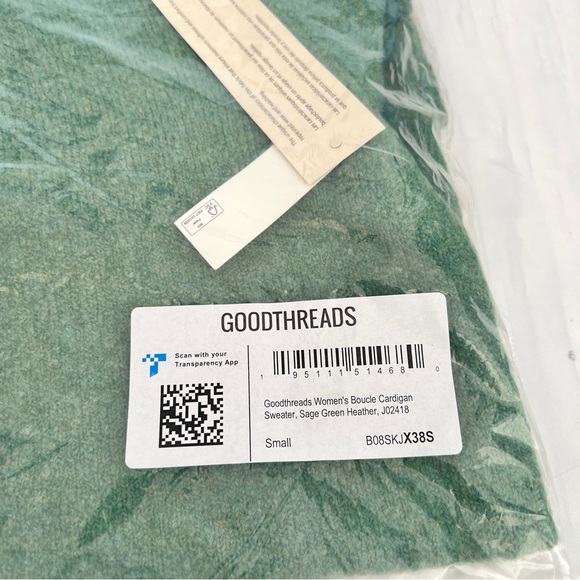 Goodthreads Women’s Boucle Cardigan Sweater Sage Green size S - Picture 11 of 12